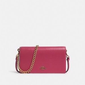 COACH Anna Foldover Clutch Crossbody With Chain